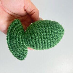 Handcrafted Wool Crochet Catnip Green Fish Cat Toy